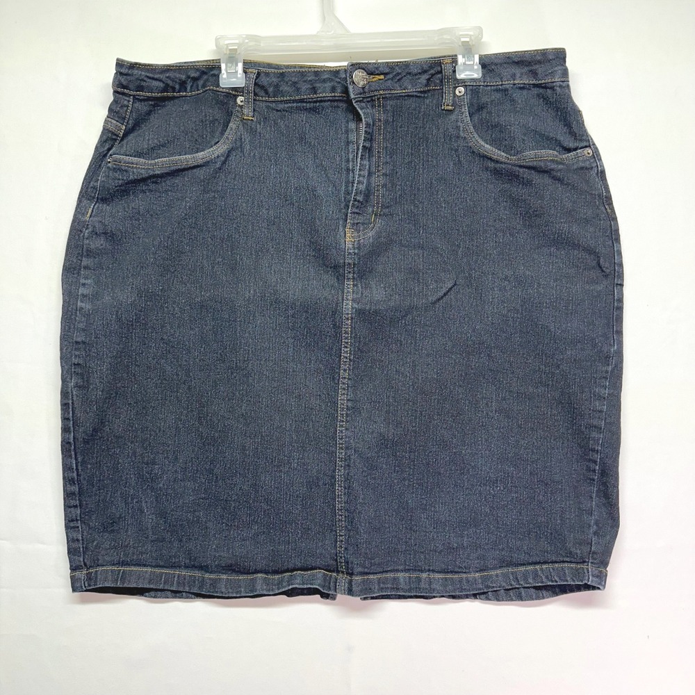 Hybrid & Company Dark‎ Wash Denim Pencil Skirt Womens Size 22